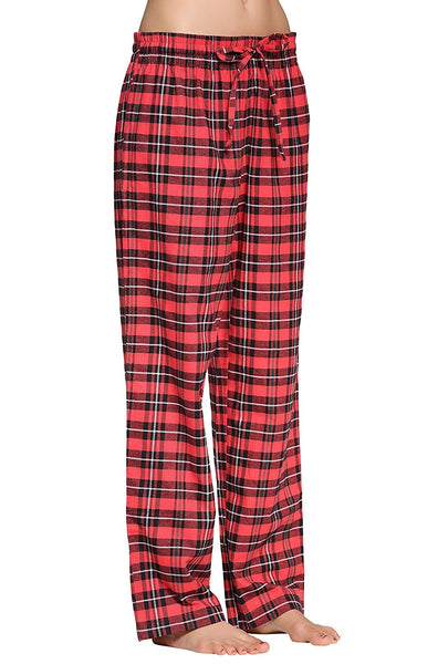 Latuza Women's Cotton Flannel Plaid Pajama Jogger Pants L Red at   Women's Clothing store