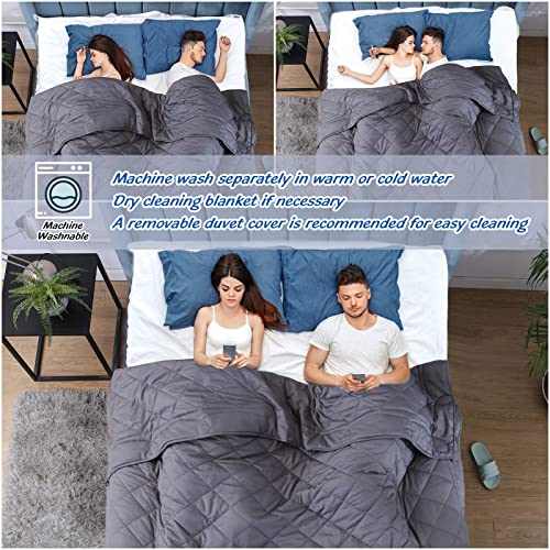 JOLLYVOGUE California King Weighted Blanket for Couples (30lbs,88x104Inches), Heavy Glass Beads with Soft Cotton, Dark Grey
