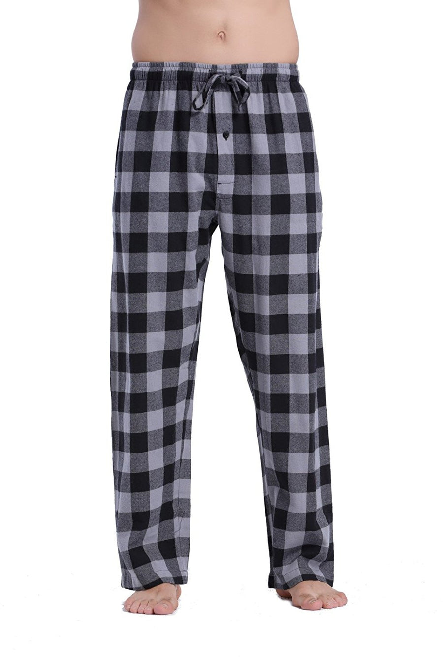  YUSHOW Mens Flannel Pajamas Set Cotton Plaid Pjs Button Down  Warm Soft Lounge Sleepwear Top & Pj Pants