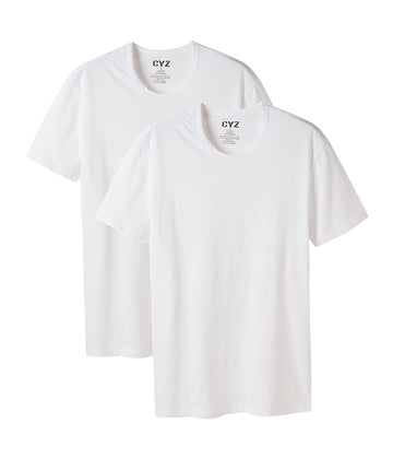 CYZ Mens Cotton Stretch Crew Neck T-Shirt Fitted 2-PK