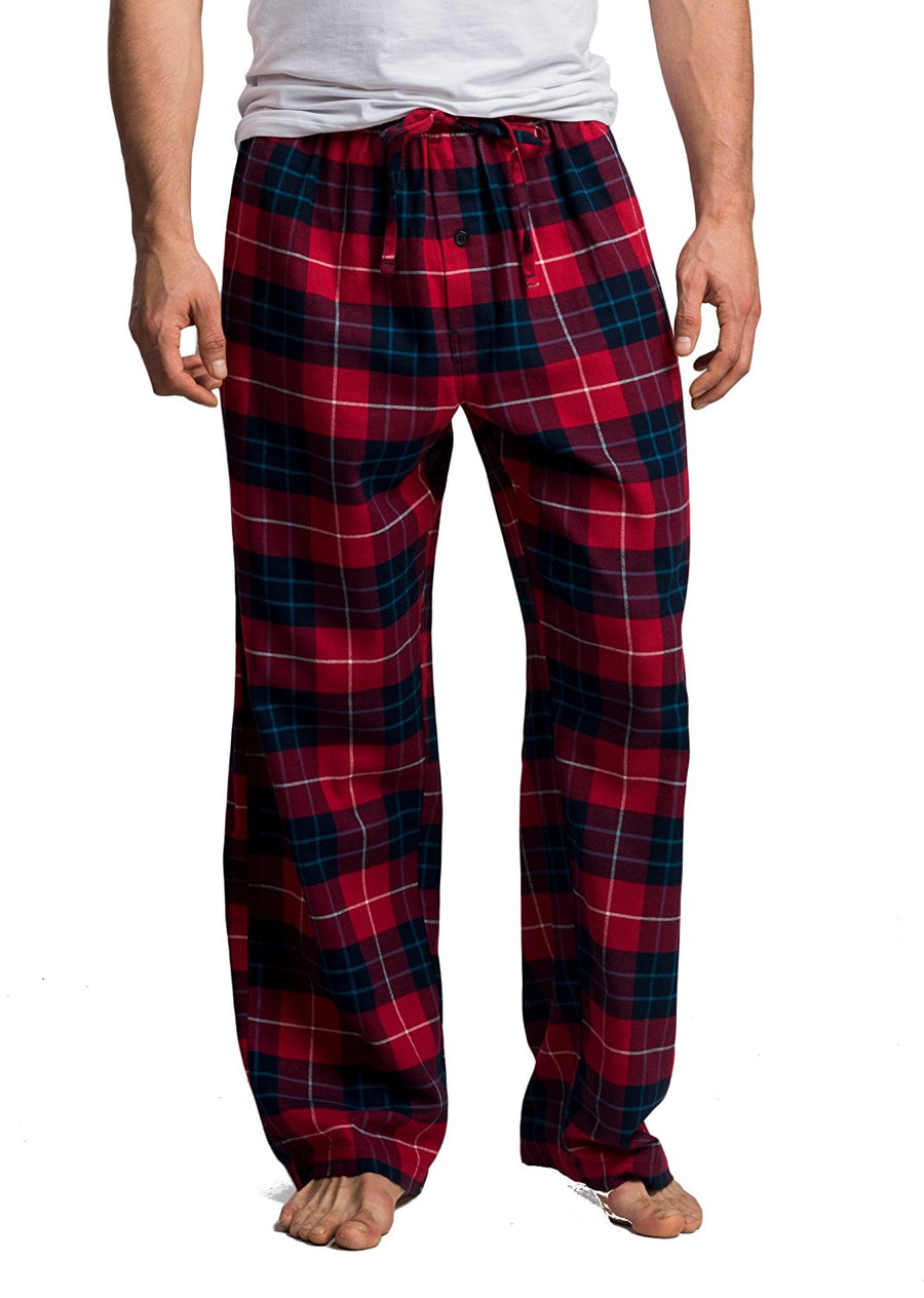 Mens Buffalo Plaid Pajama Pants Blue and Red Pj Pants for Men