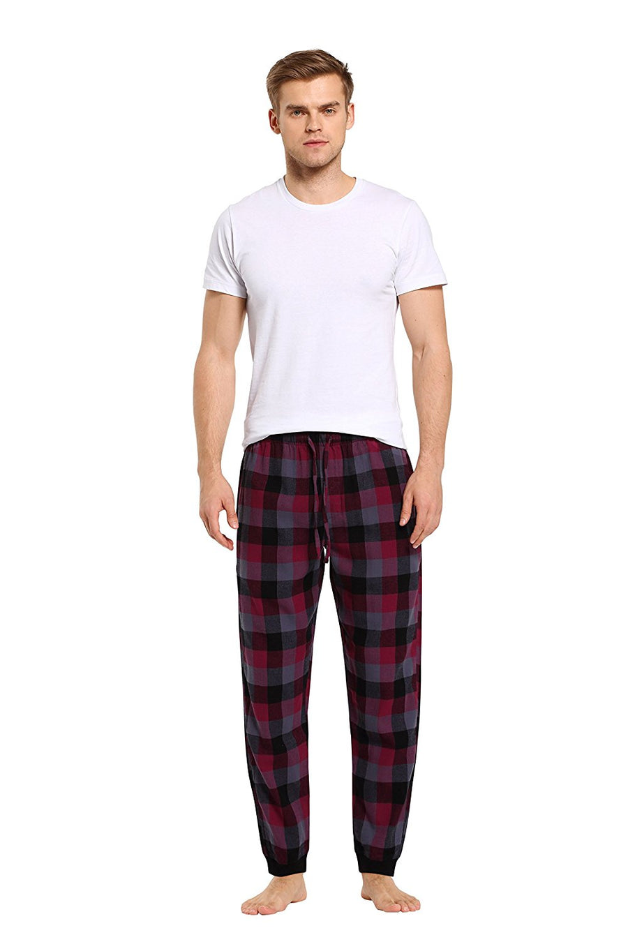 CYZ Men's 100% Cotton Flannel Jogger Pajama Lounge Pant