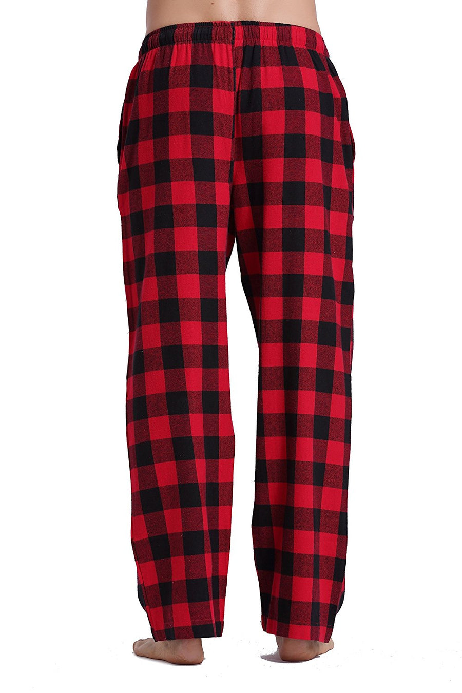 JUNZAN Mens Red Black Plaid Pajama Pants Pj Pants for Men Pajama