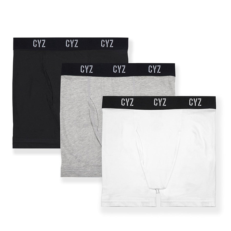 CYZ Men's 3-PK Cotton Stretch Boxer Briefs for Men Pack of 3
