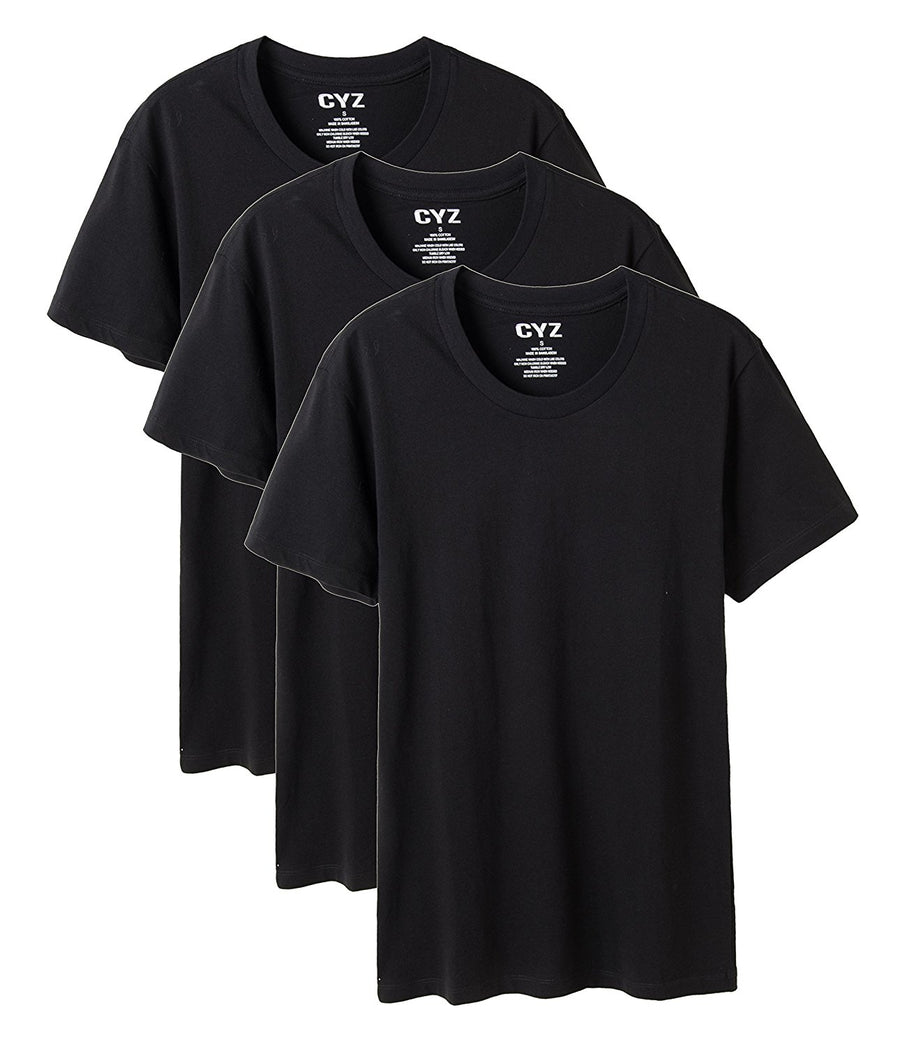 CYZ Men's 3-PK 100% Cotton Crew Neck T-Shirt