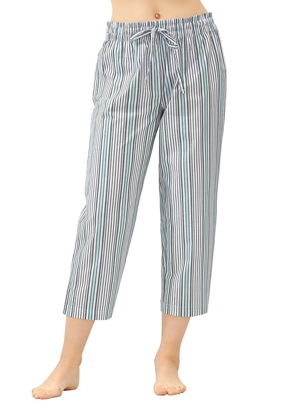 WEWINK CUKOO 100% Cotton Women Capri Pajama Pants, Soft