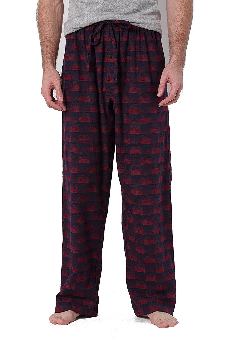 YUSHOW Mens Flannel Pajamas Set Cotton Plaid Pjs Button Down Warm