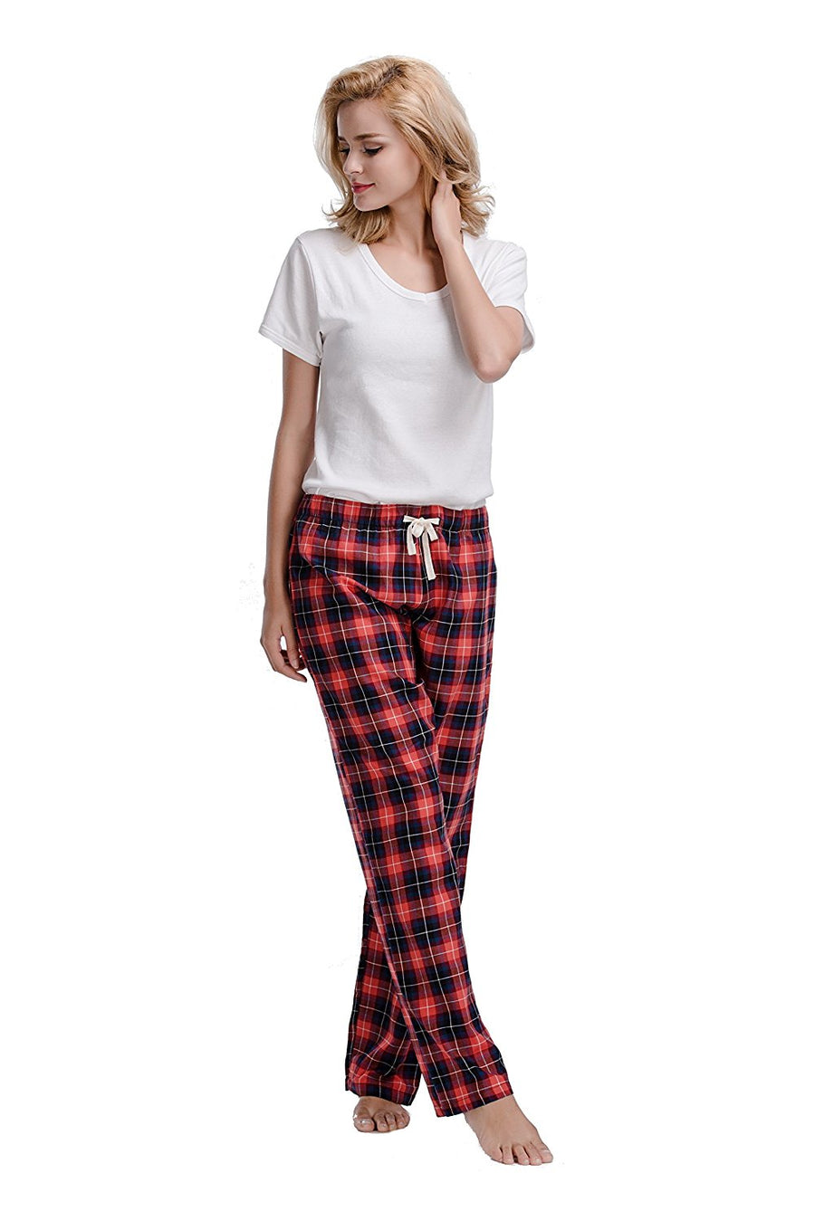 Custom Pattern Women's Shorts Casual Loose Soft Lounge Pants Cotton Plaid Pajama  Pants - China Home Capris and Harem Pants price