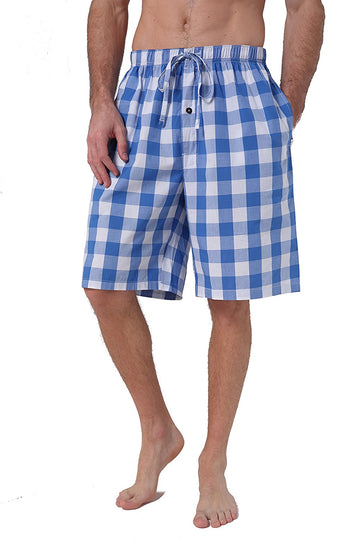 CYZ Men's 100% Cotton Plaid Woven Pajama Shorts Lounge Shorts Sleep Shorts
