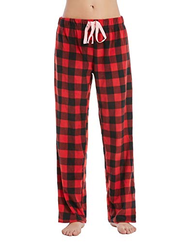 CYZ Women's Fleece Sleep Pajama Pant, White Stripe, Womens Size: X-Large