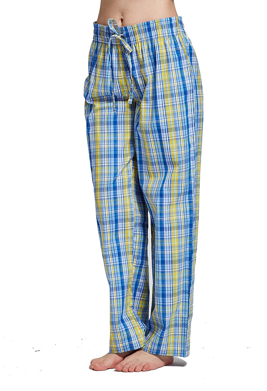 LAPASA Women's 100% Cotton Woven Plaid Pajama Pants Lounge  Sleep Pants PJ Bottoms XXL, Yellow+White Plaid : Clothing, Shoes & Jewelry
