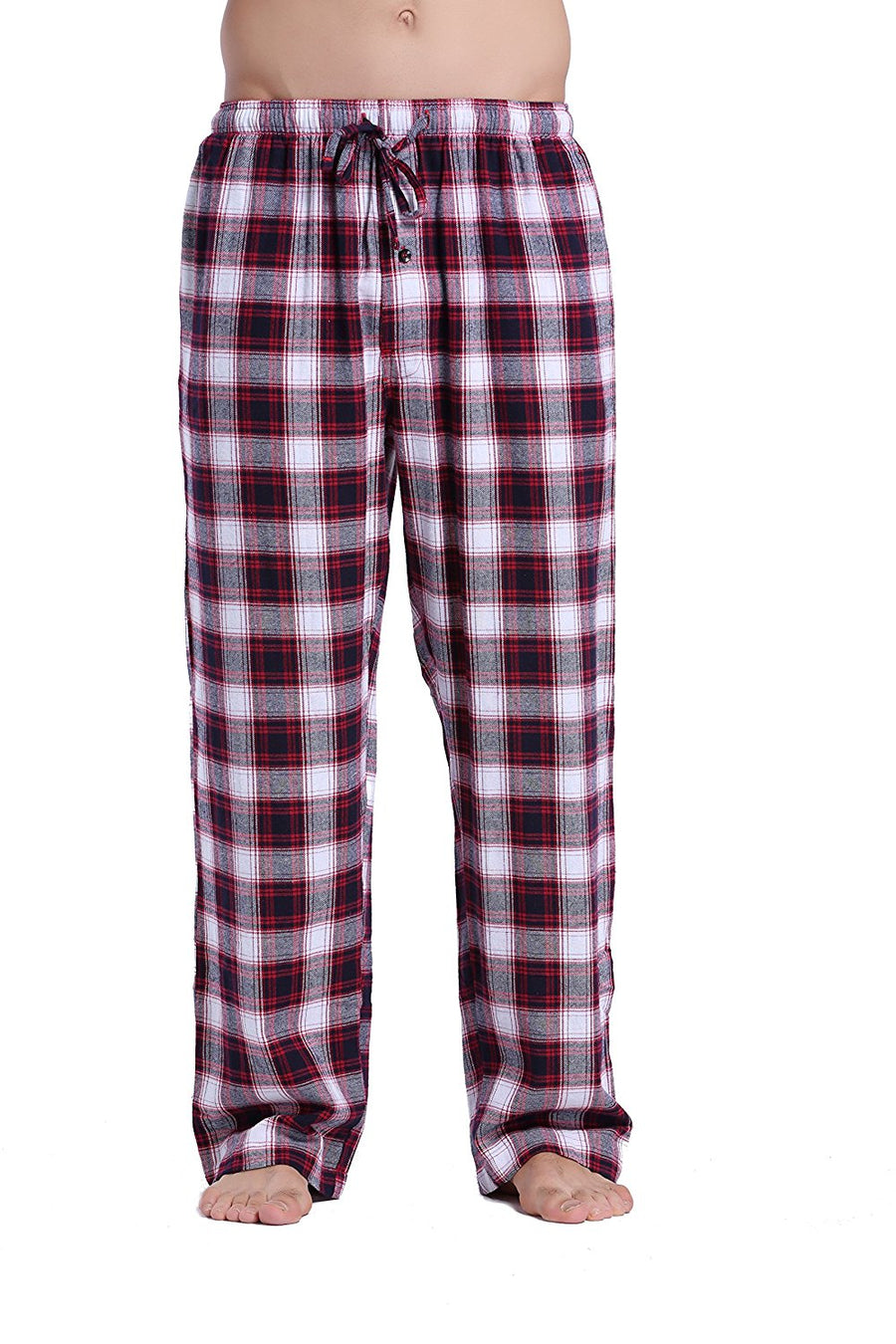 Mens Red and Black Plaid Pajama Pants